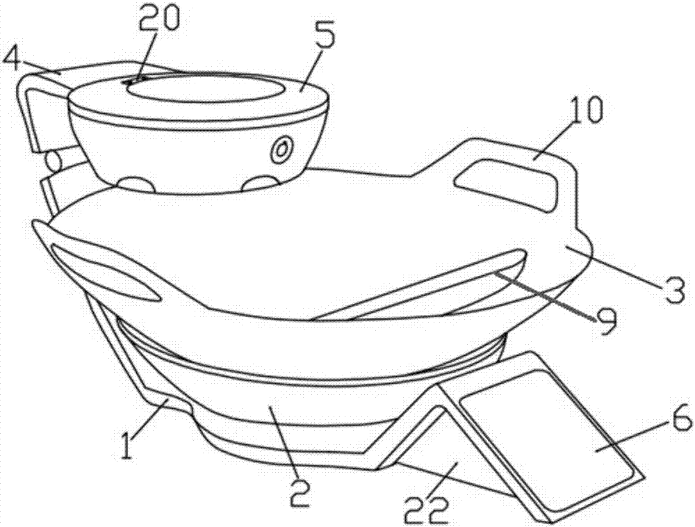 Electric heating wok with automatic vegetable cutting device