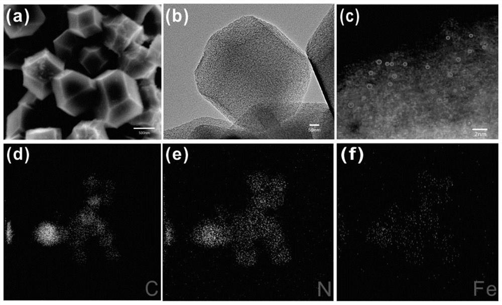 Dodecahedral monatomic iron Fenton catalyst, and preparation and application thereof