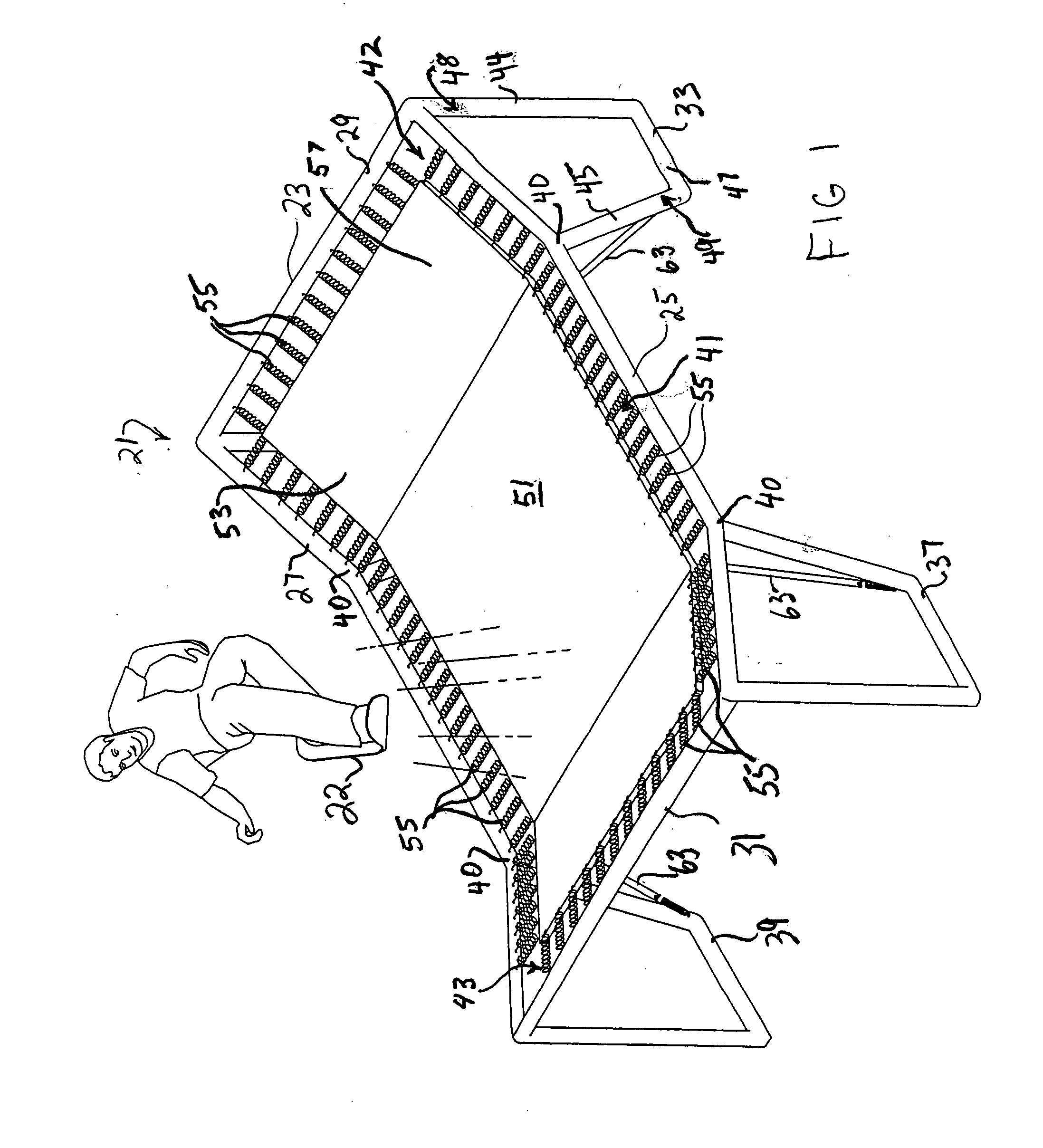 Trampoline boarding apparatus and assemblage