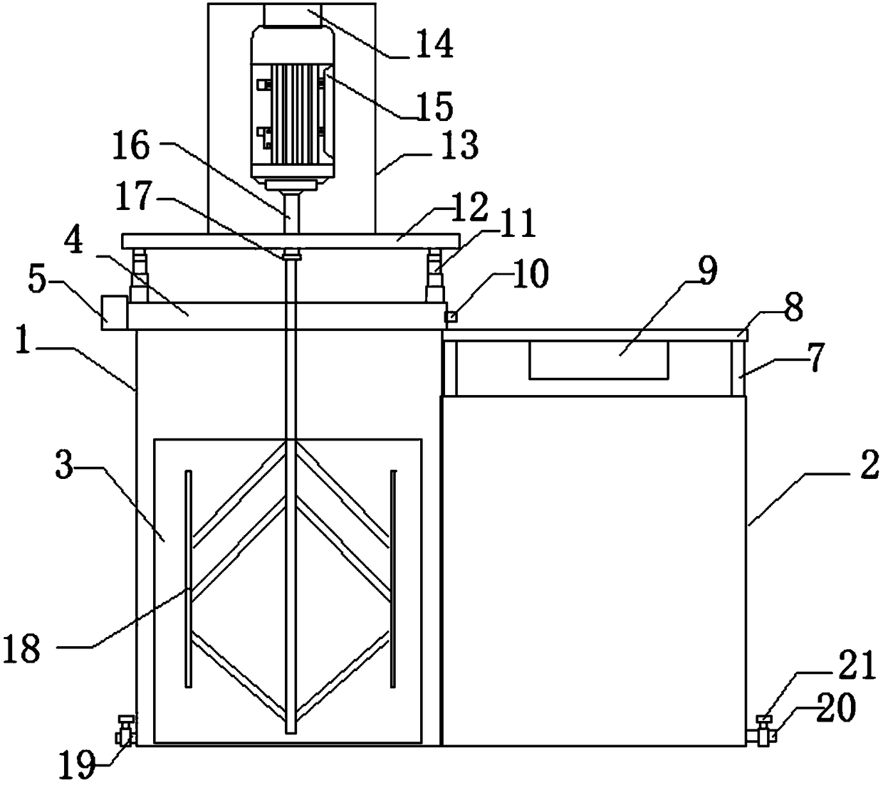 Simple carbon removing device for silicon carbide micropowder