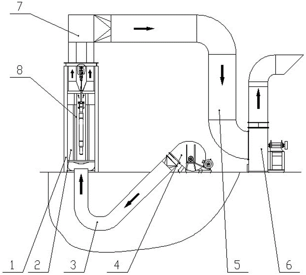 Suspension type workpiece air cooling device