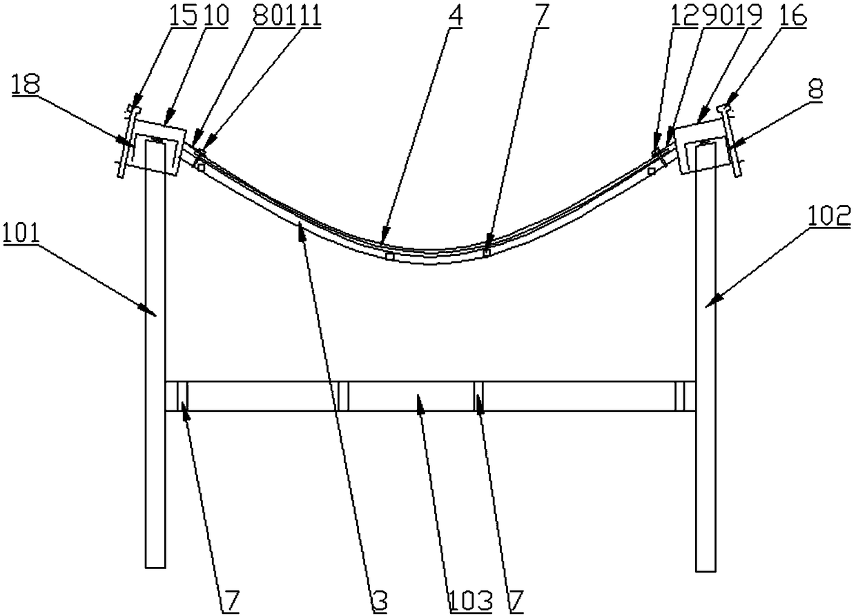 Belt mechanism with anti-derailing function under large-dip-angle underhand stoping condition