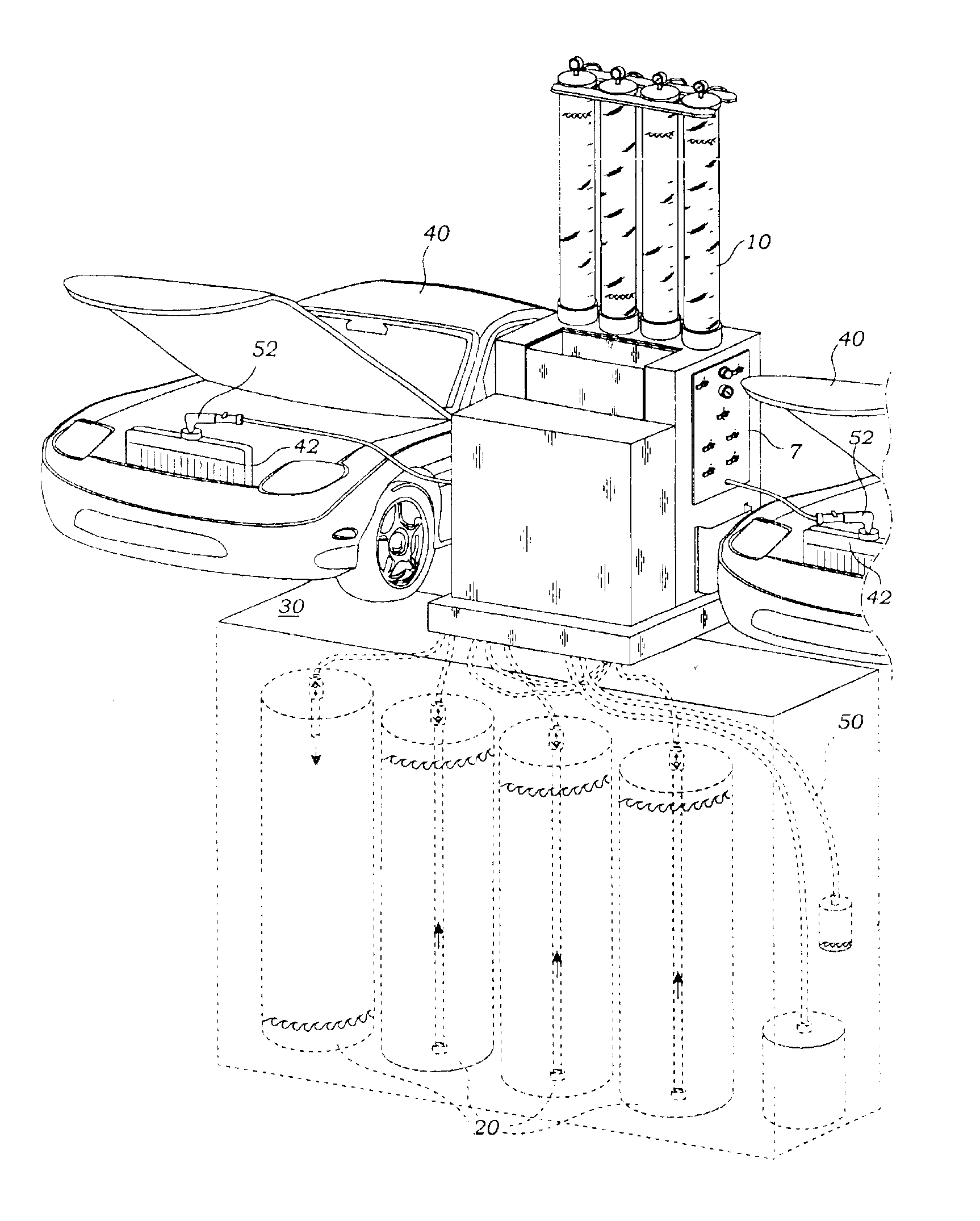 Stationary fluid replacement system and methods of use