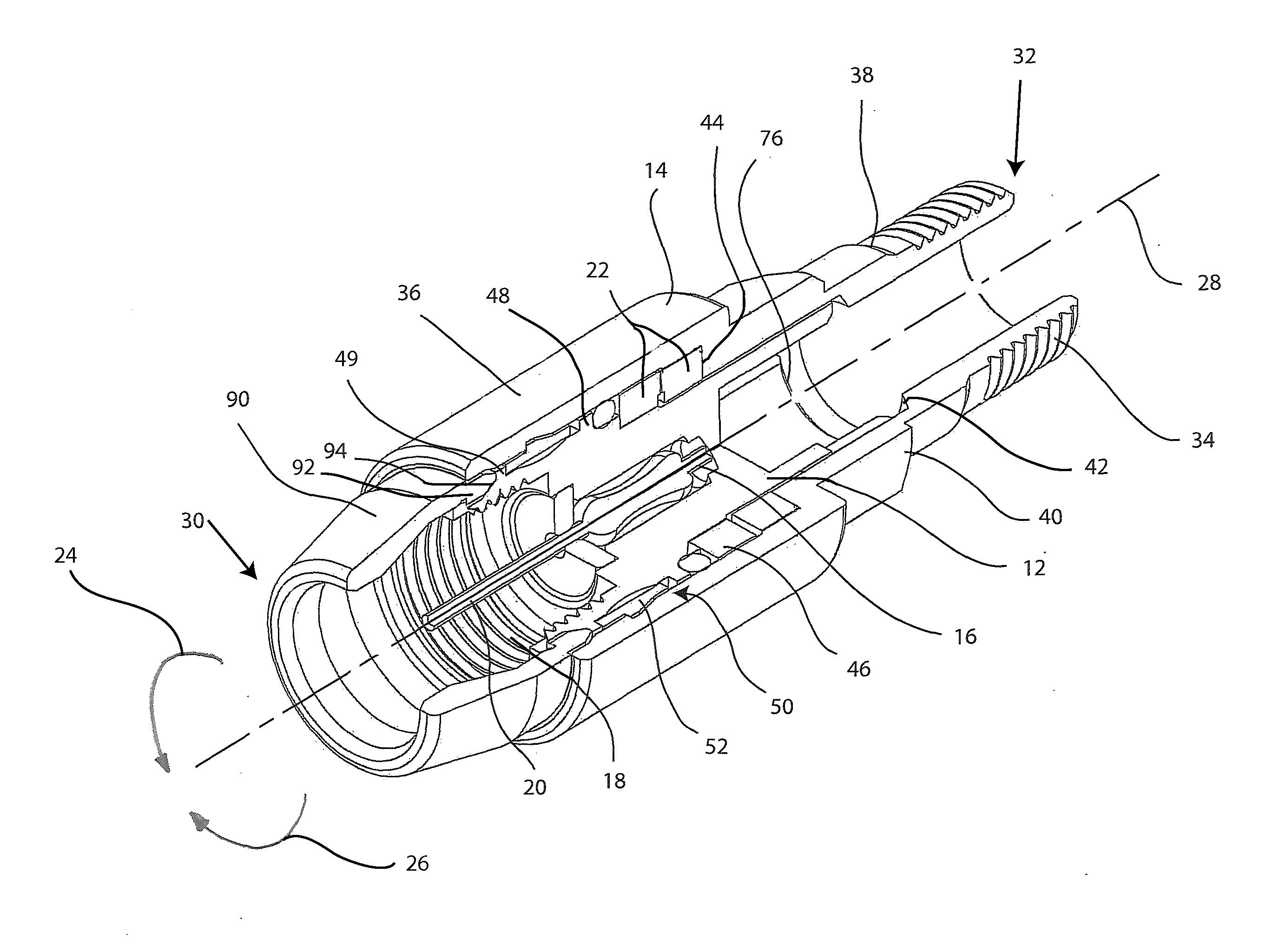 Coaxial cable port locking terminator and method of use thereof