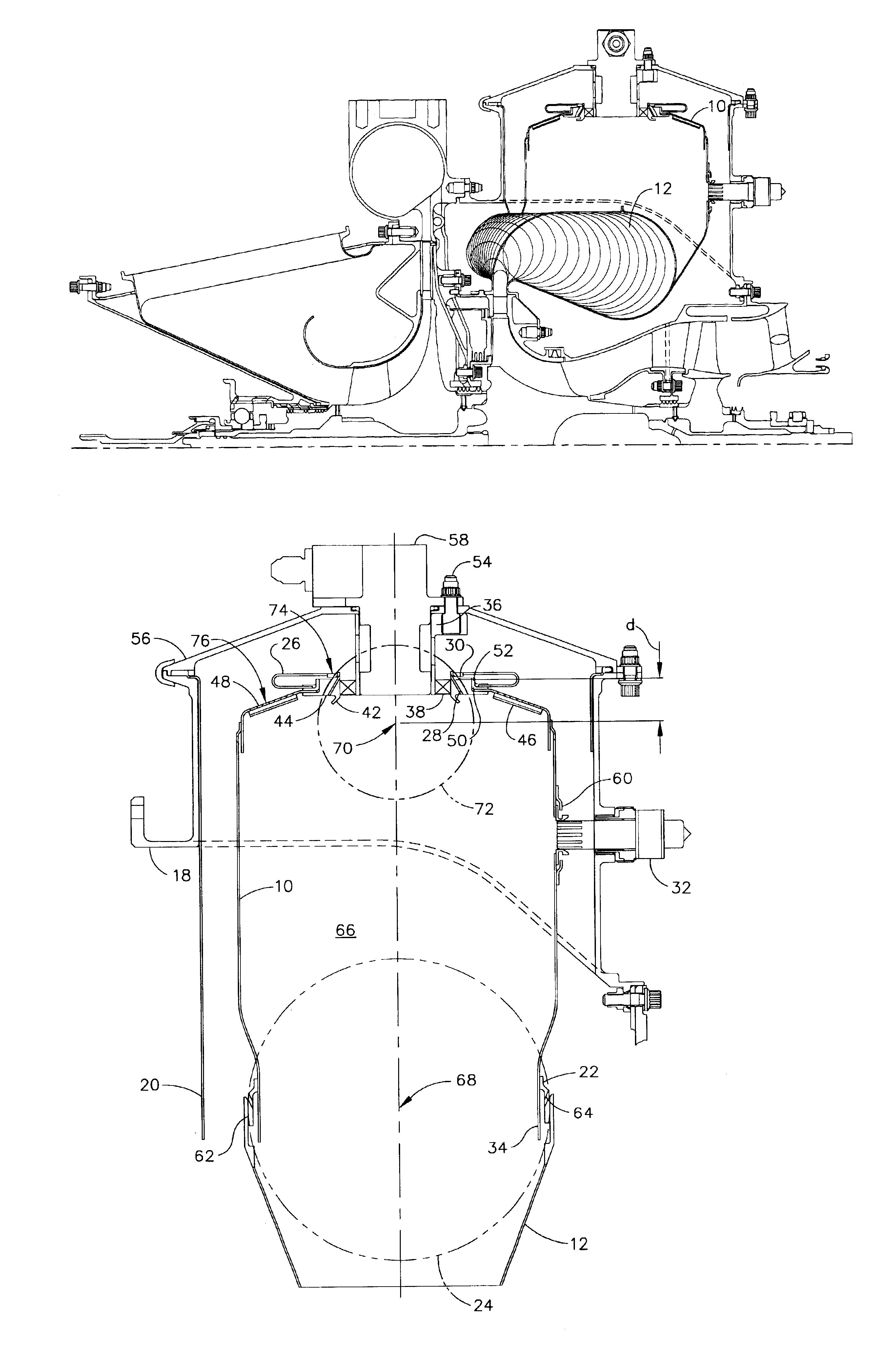 Multi-axial pivoting combustor liner in gas turbine engine