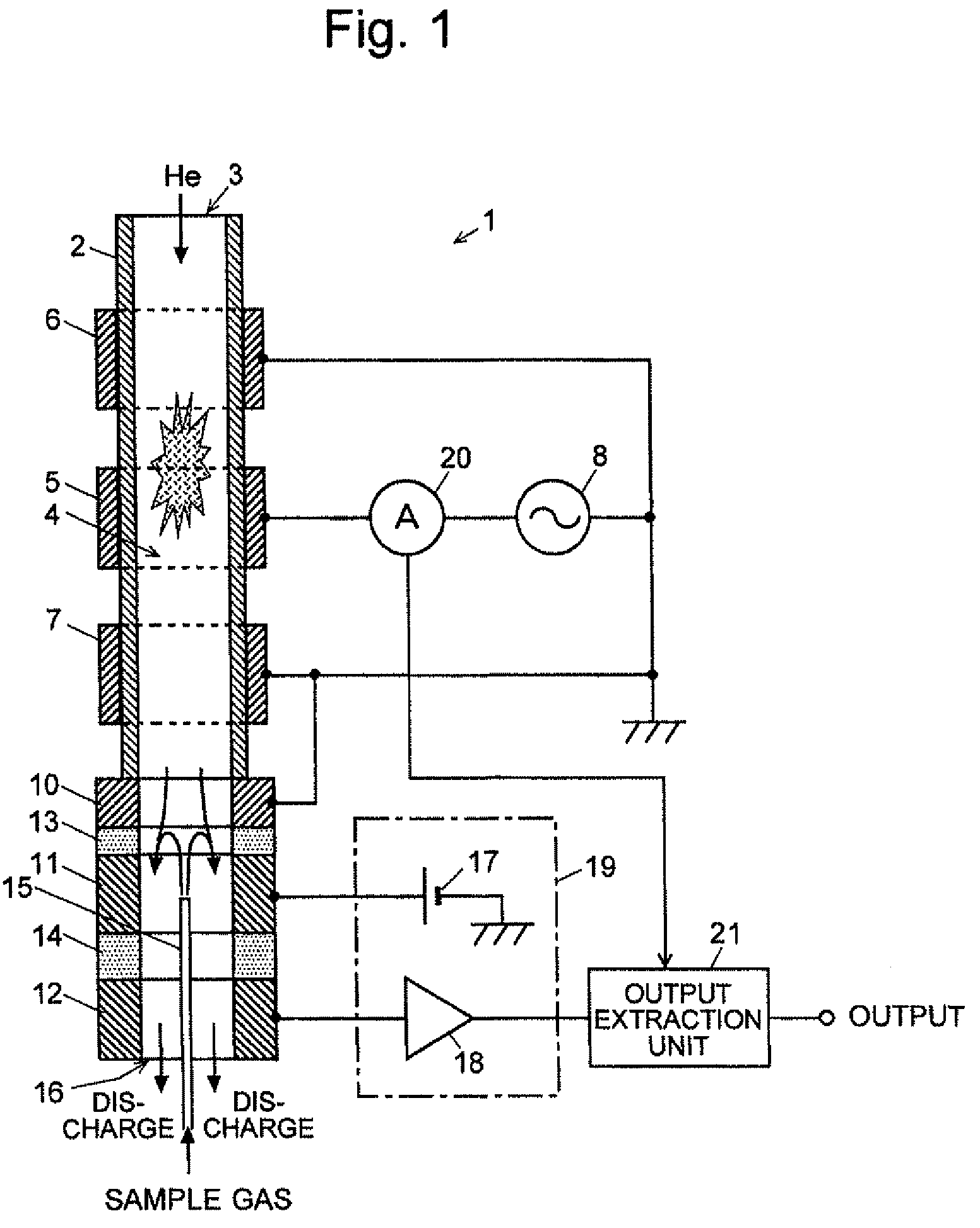 Discharge ionization current detector