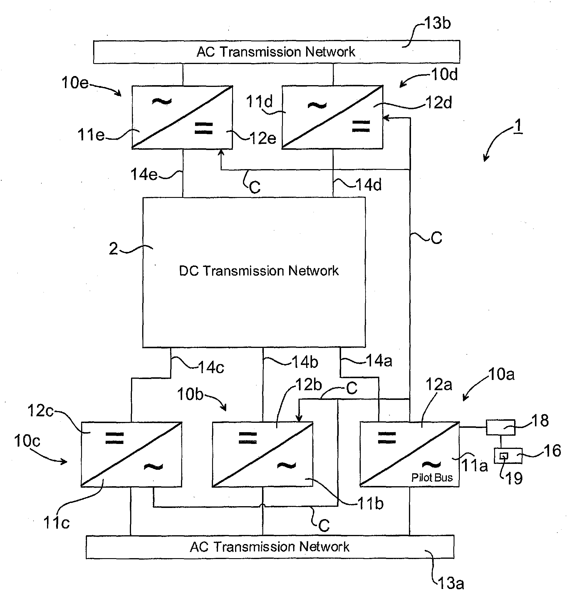 Method and control device for controlling power flow within a DC power transmission network