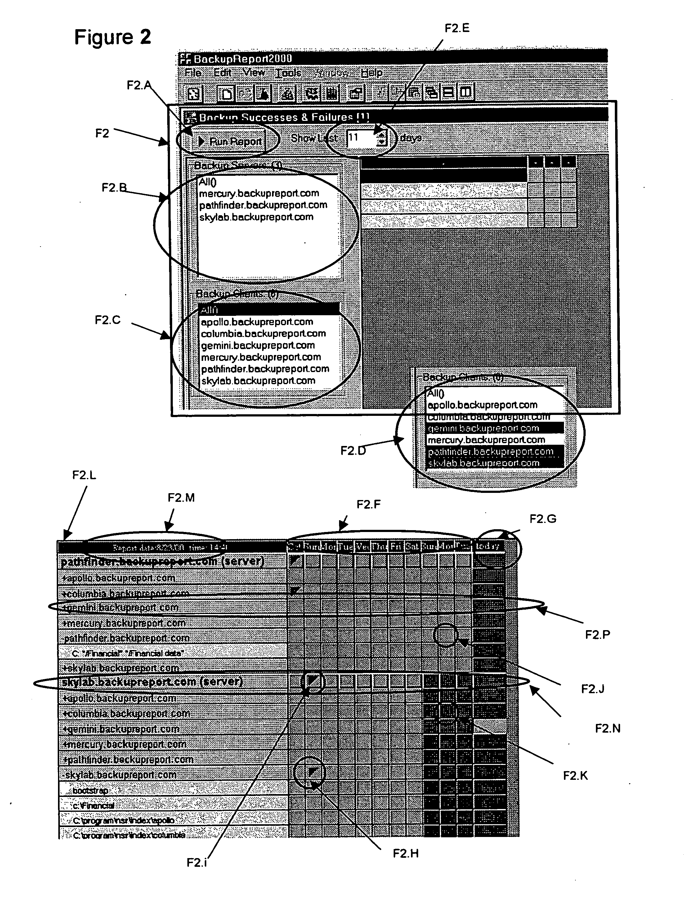 Method for visualizing data backup activity from a plurality of backup devices