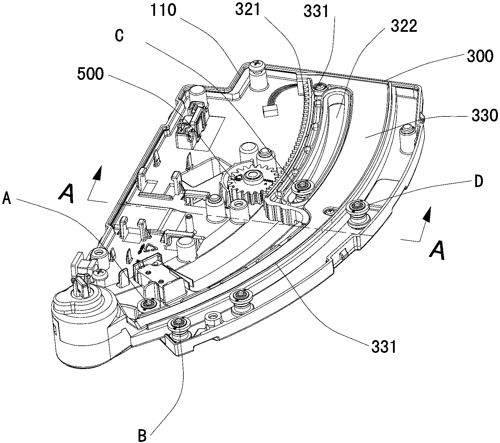 Air deflector driving device and air conditioner indoor unit provided with same