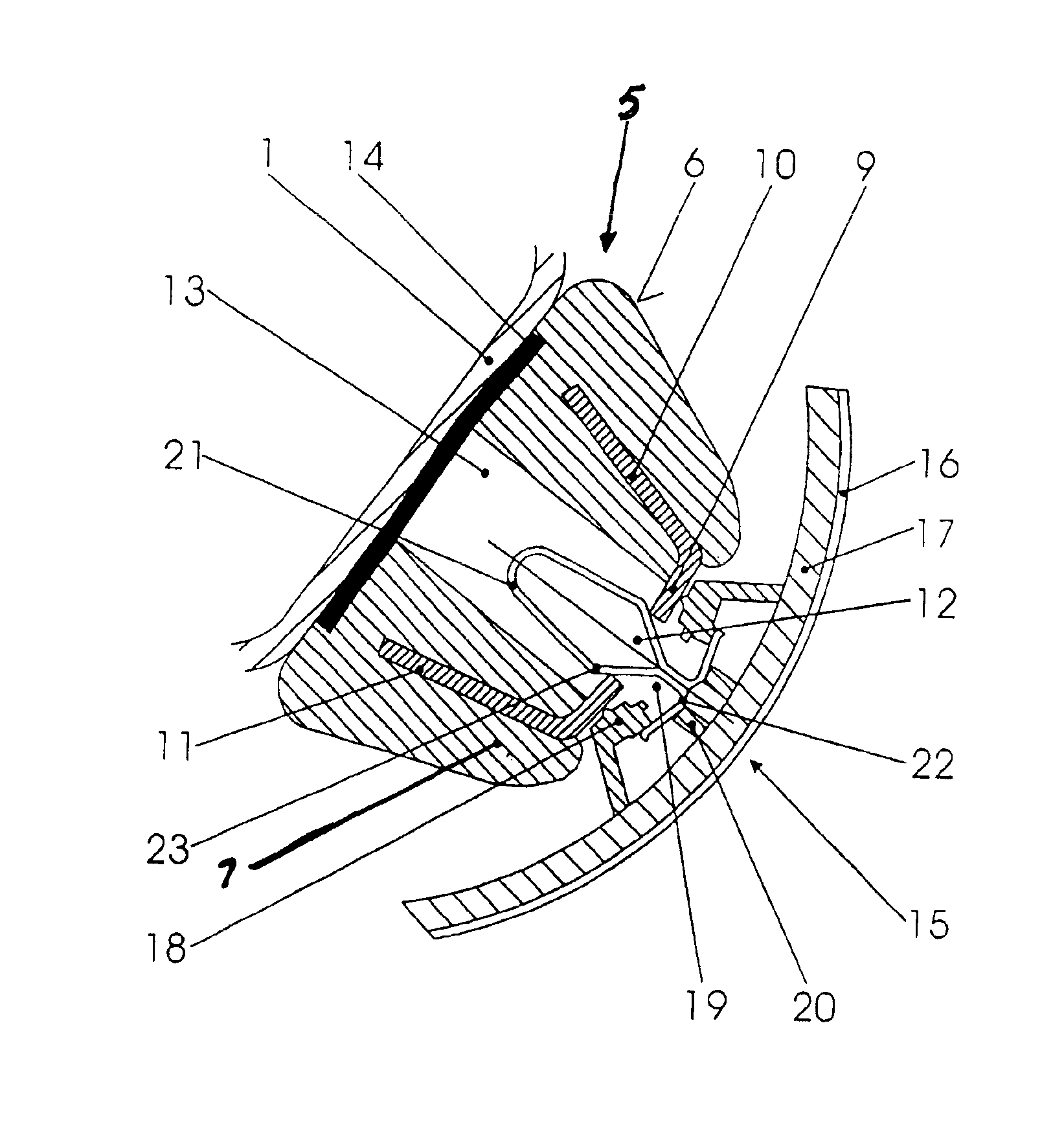Fastening element for part of a trim inside a motor vehicle