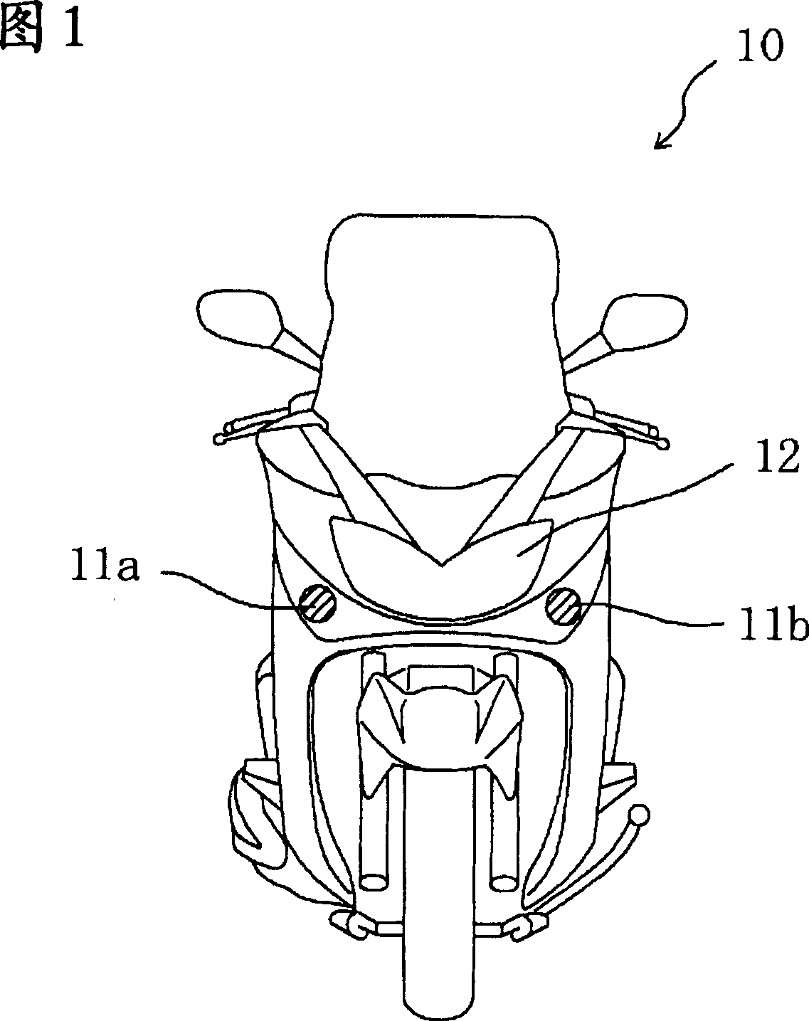 Method for controlling lighting region of a two-wheeled motorcycle and two-wheeled motorcycle light