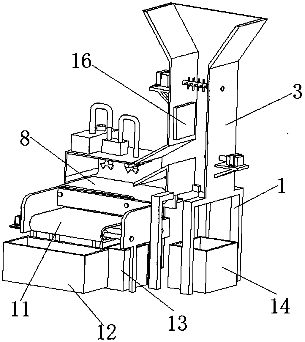 Solid domestic waste crushing and sorting device