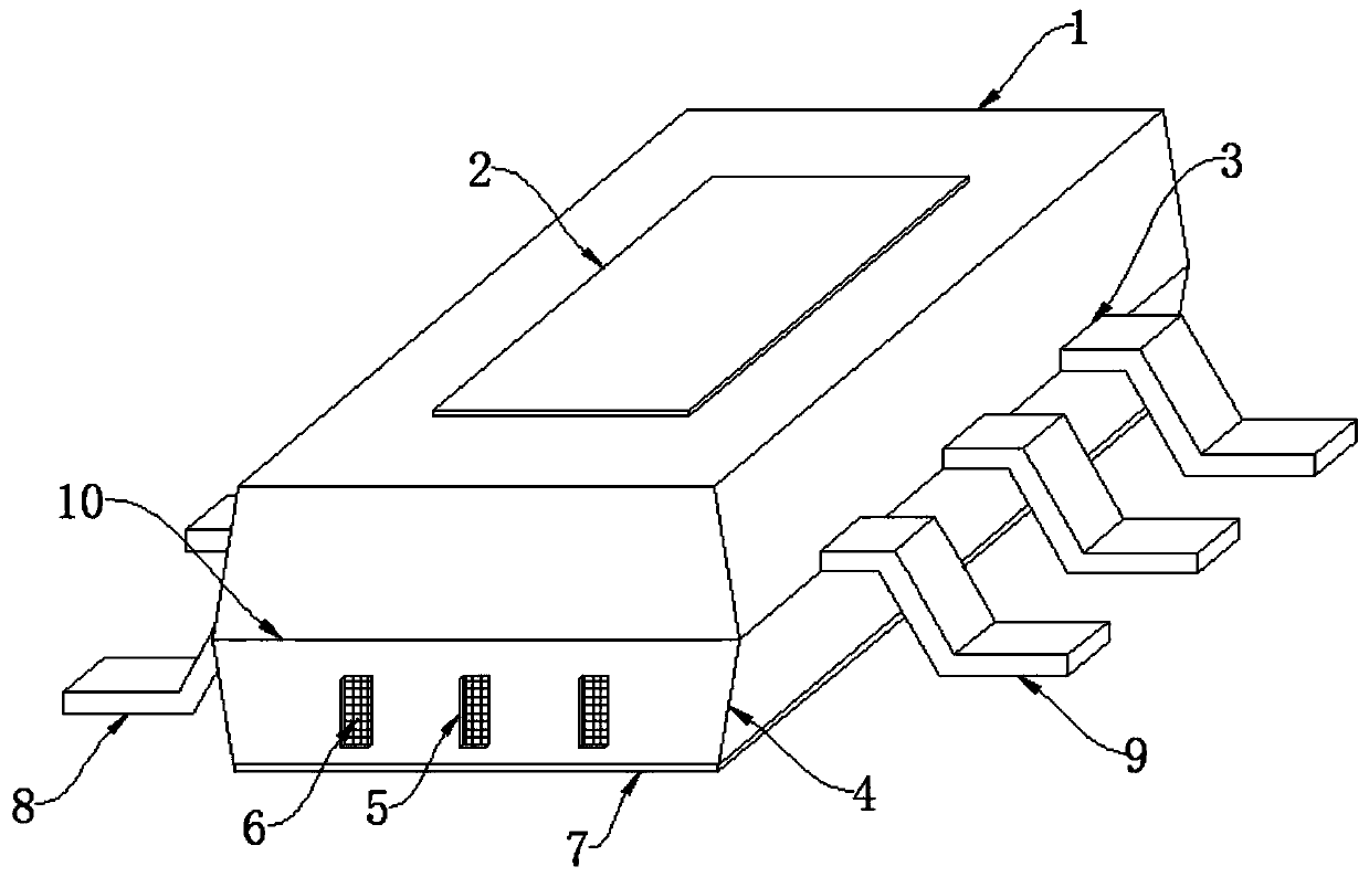 Packaging body for reducing lamination packaging structure of communication chip