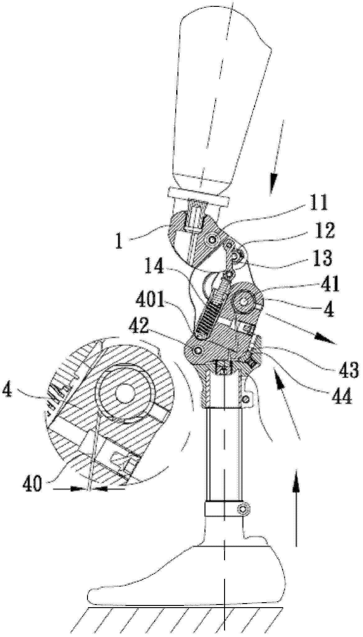 Four-bar linkage knee joint with clamp mechanism