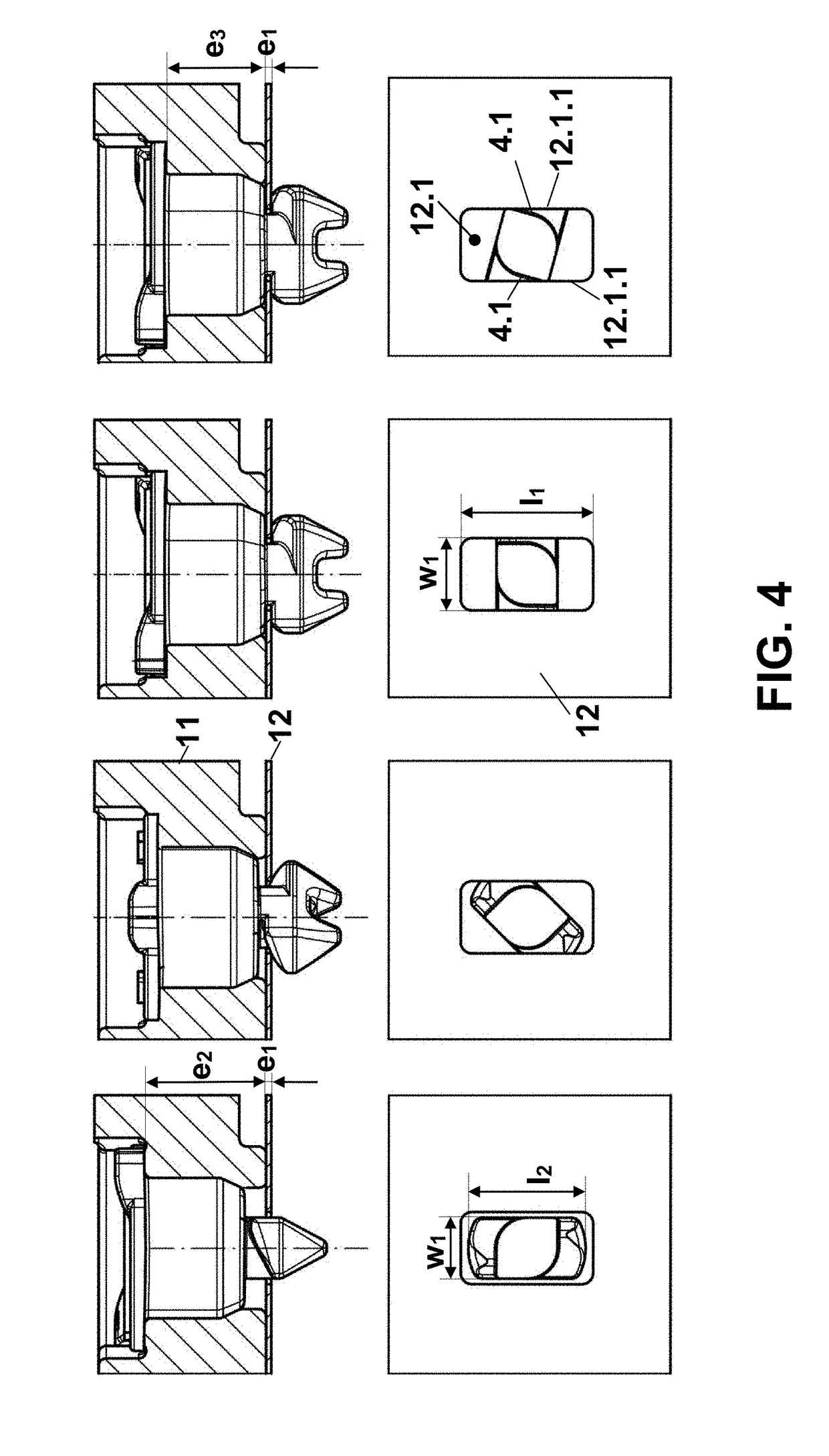 Quarter turn clip for connecting a vehicle metal sheet plate and an expanded polypropylene vehicle panel and quarter turn clip and expanded polypropylene vehicle panel assembly