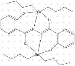 2-hydroxy-N-(2-hydroxybenzoyl) benzo-hydrazide dibutyl tin complex and preparation method and application thereof