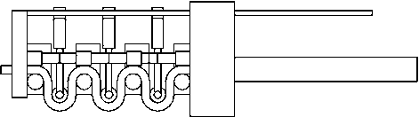 Linear type heating furnace tube bending technology