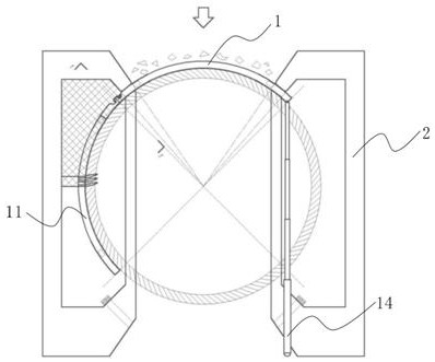 A horizontal arc gate with a trash ring and its cleaning operation method