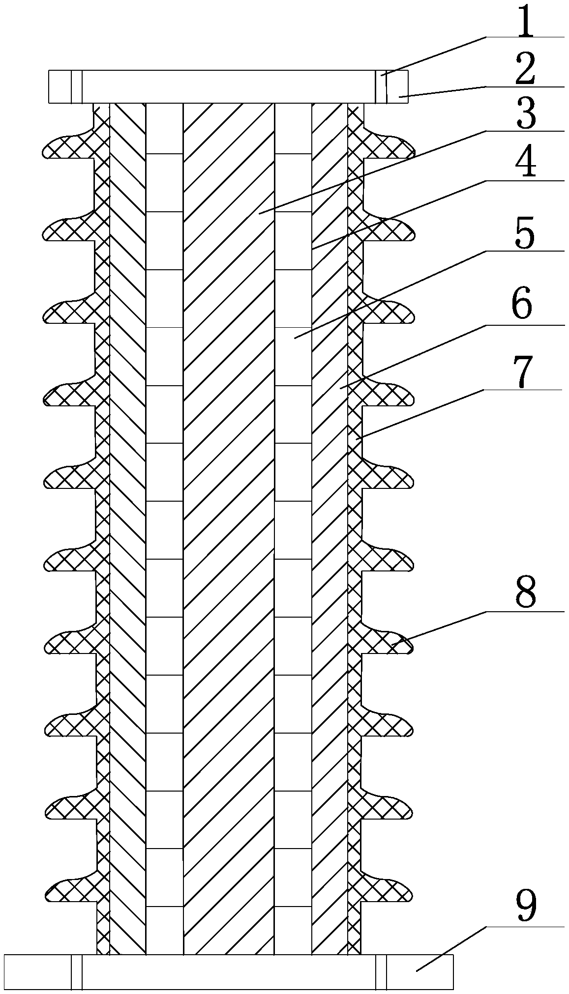 Reinforced lightning-protection insulation supporting column of annular valve plate structure