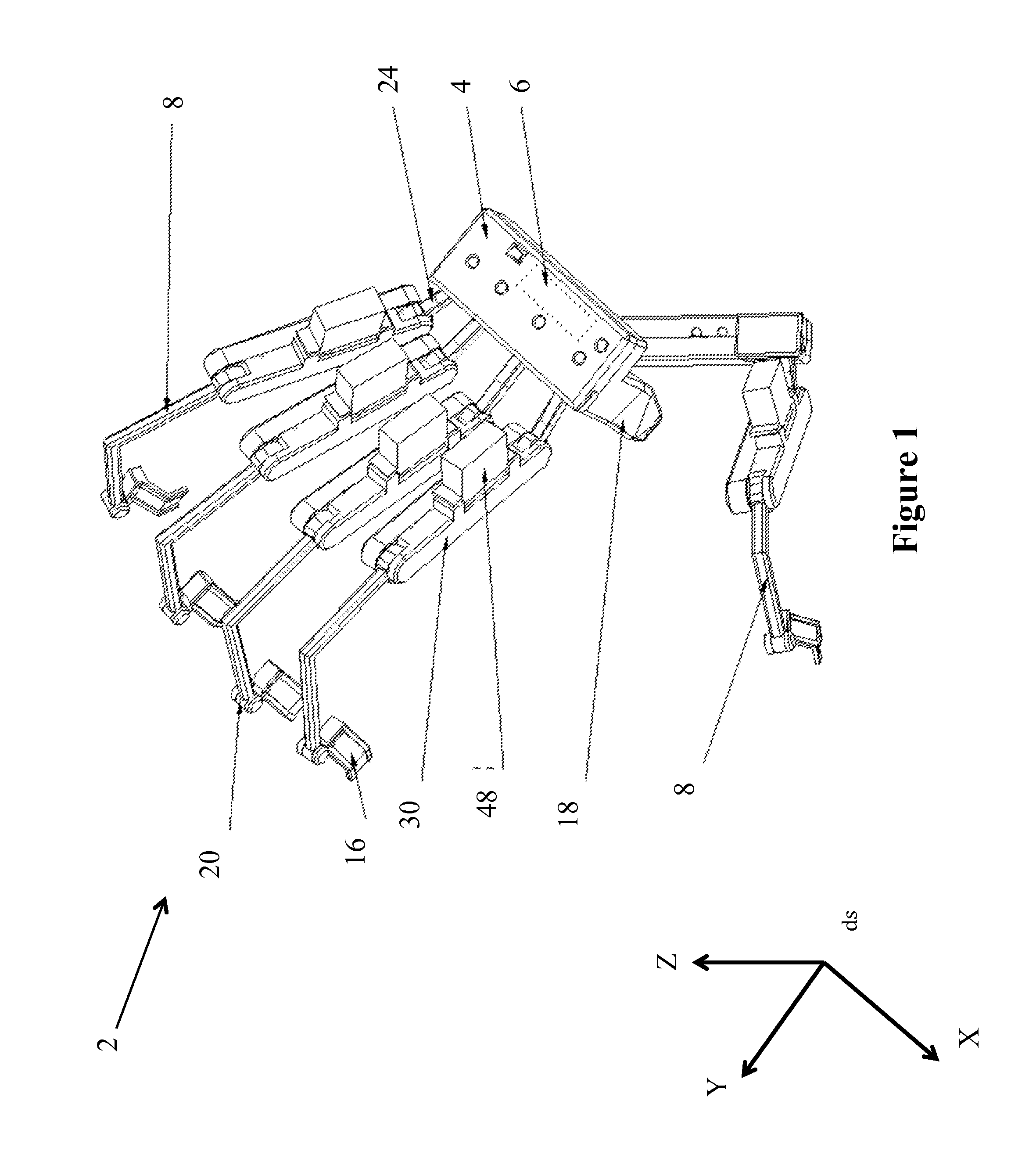 Hand motion-capturing device with force feedback system