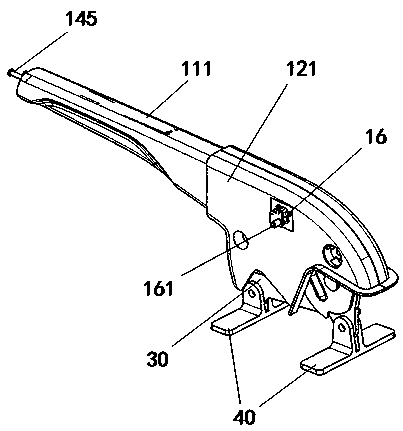 Automobile hand brake device with handle capable of being folded