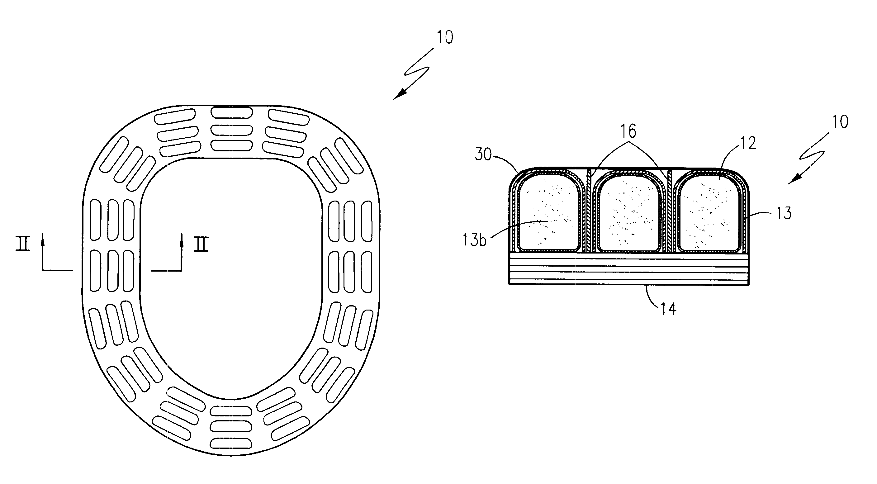 Fluid-cell toilet seat
