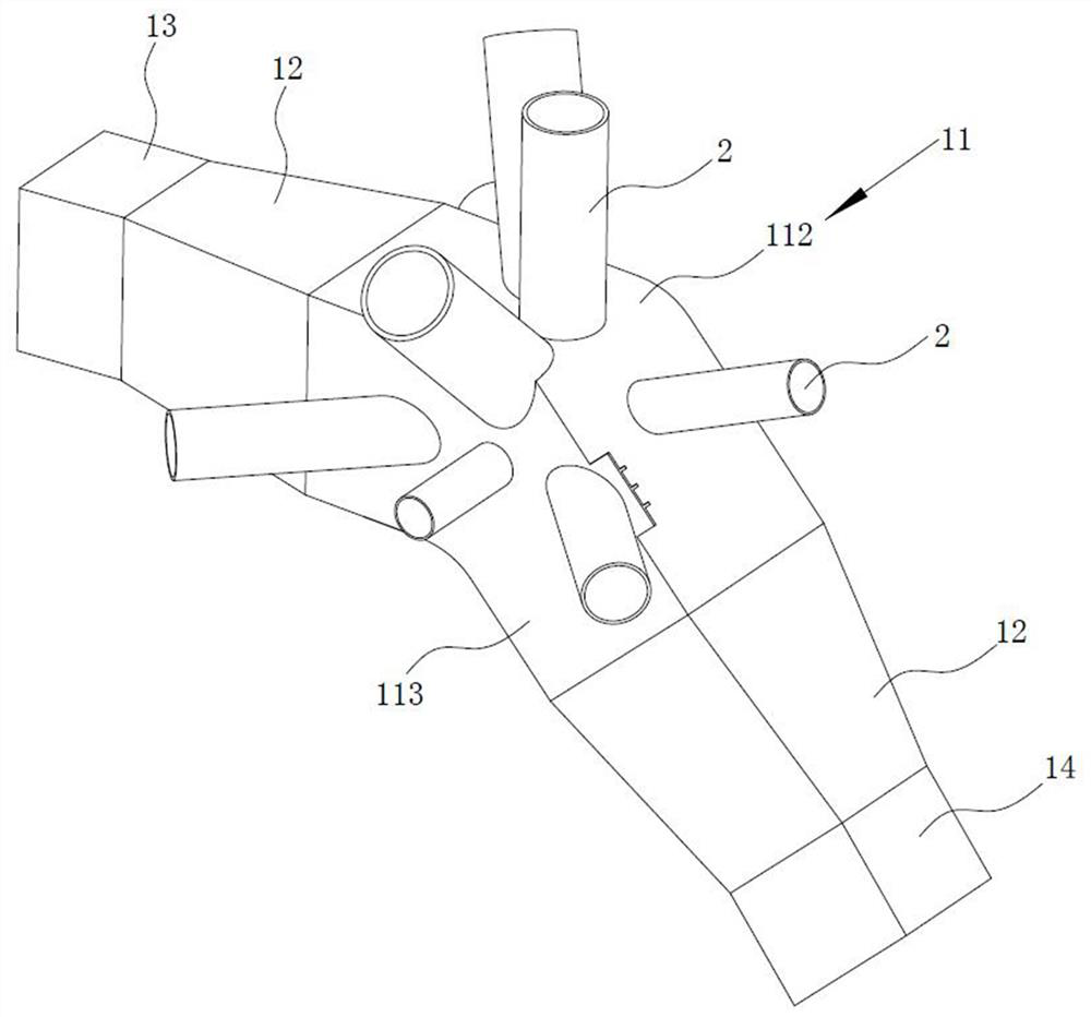 Lower chord bending tubular joint of inclined truss of large-span roof system