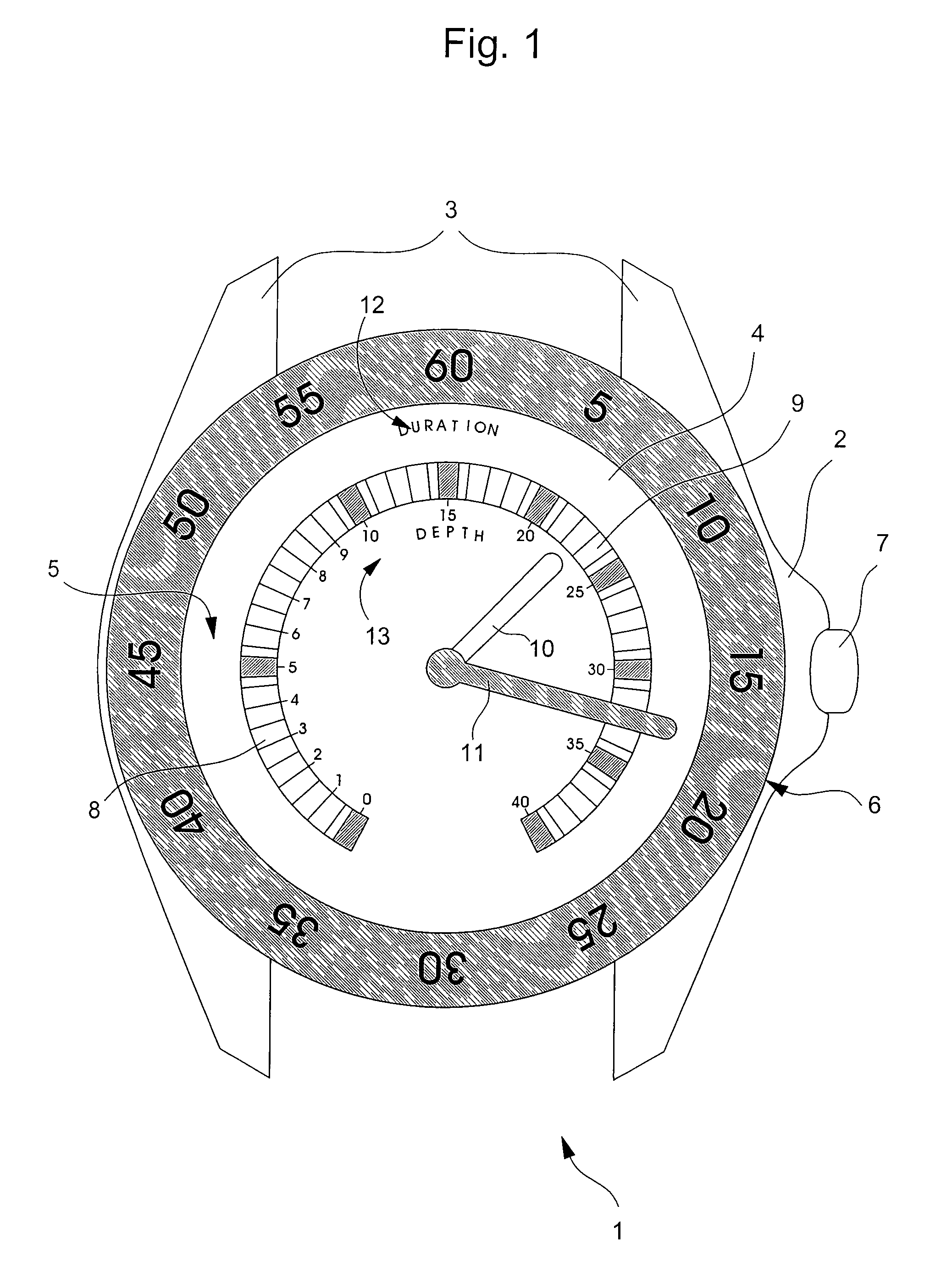 Electronic device with analogue display of the history of at least one quantity measured by a sensor