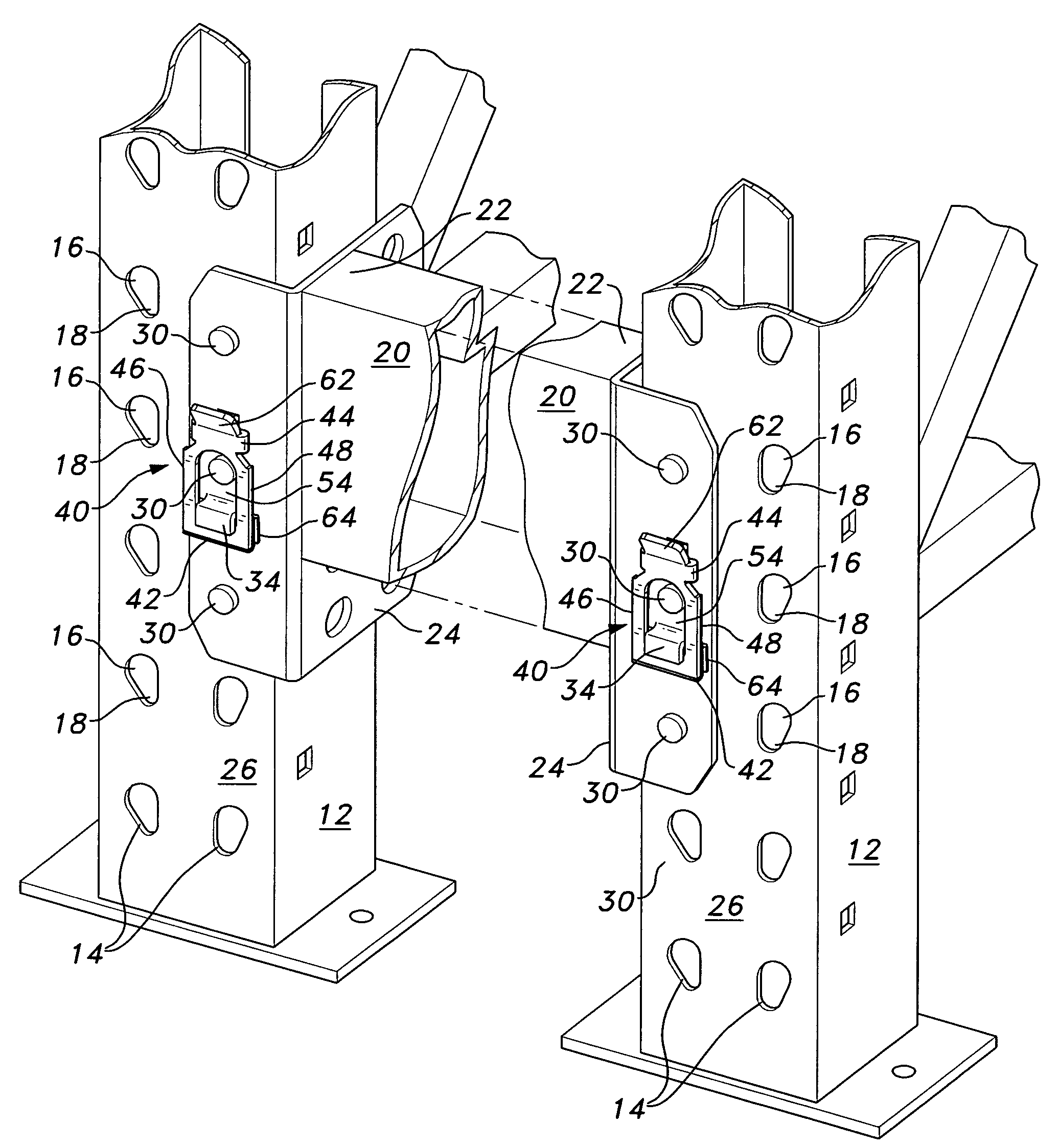 Lock for shelving assembly