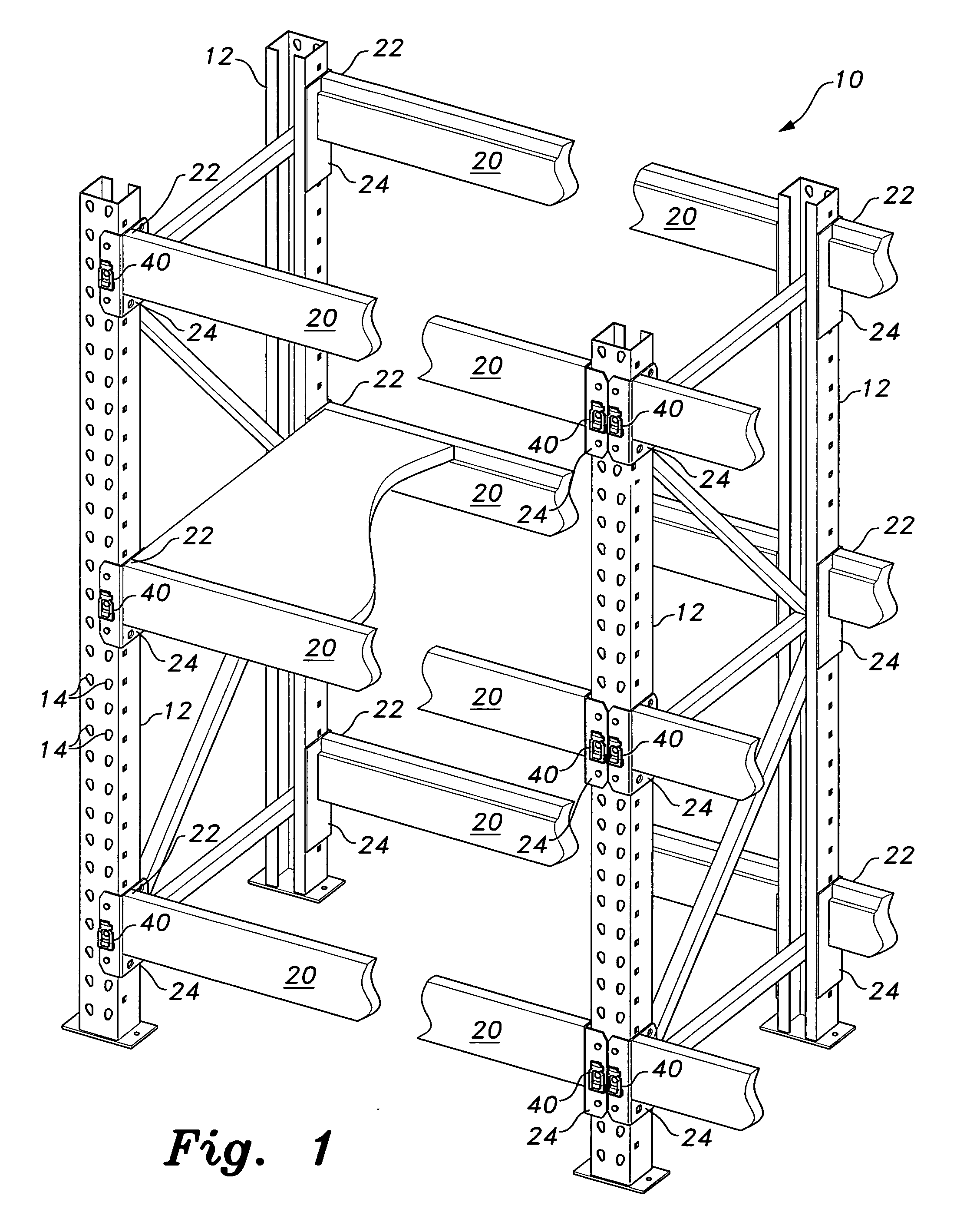 Lock for shelving assembly