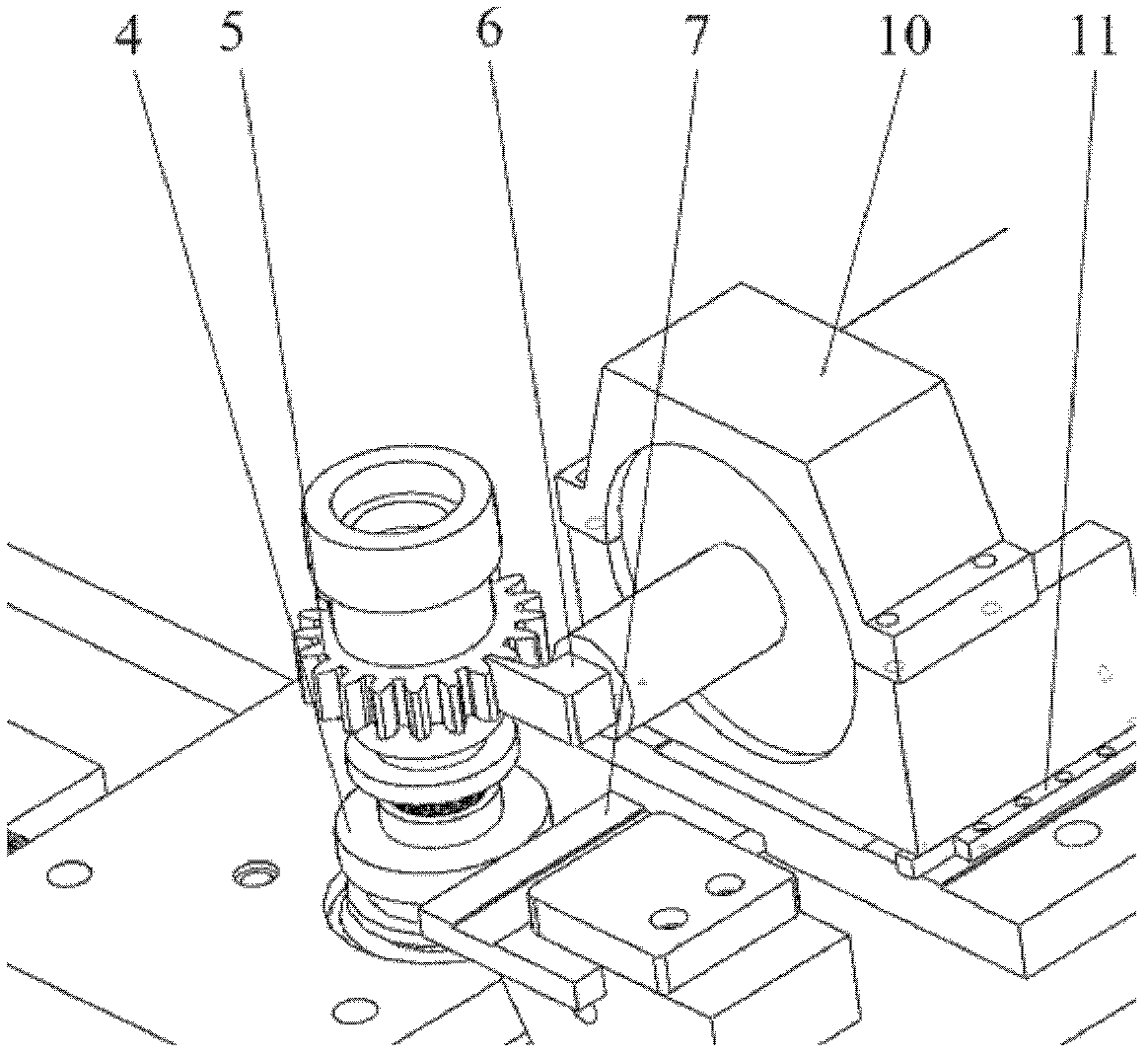 Ultrasonic strengthening device for gear tooth surfaces of involute cylindrical gears