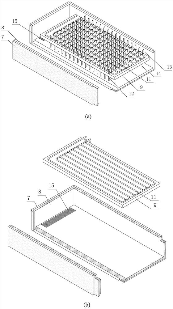 A solar double-sided thermal storage coil heating bed