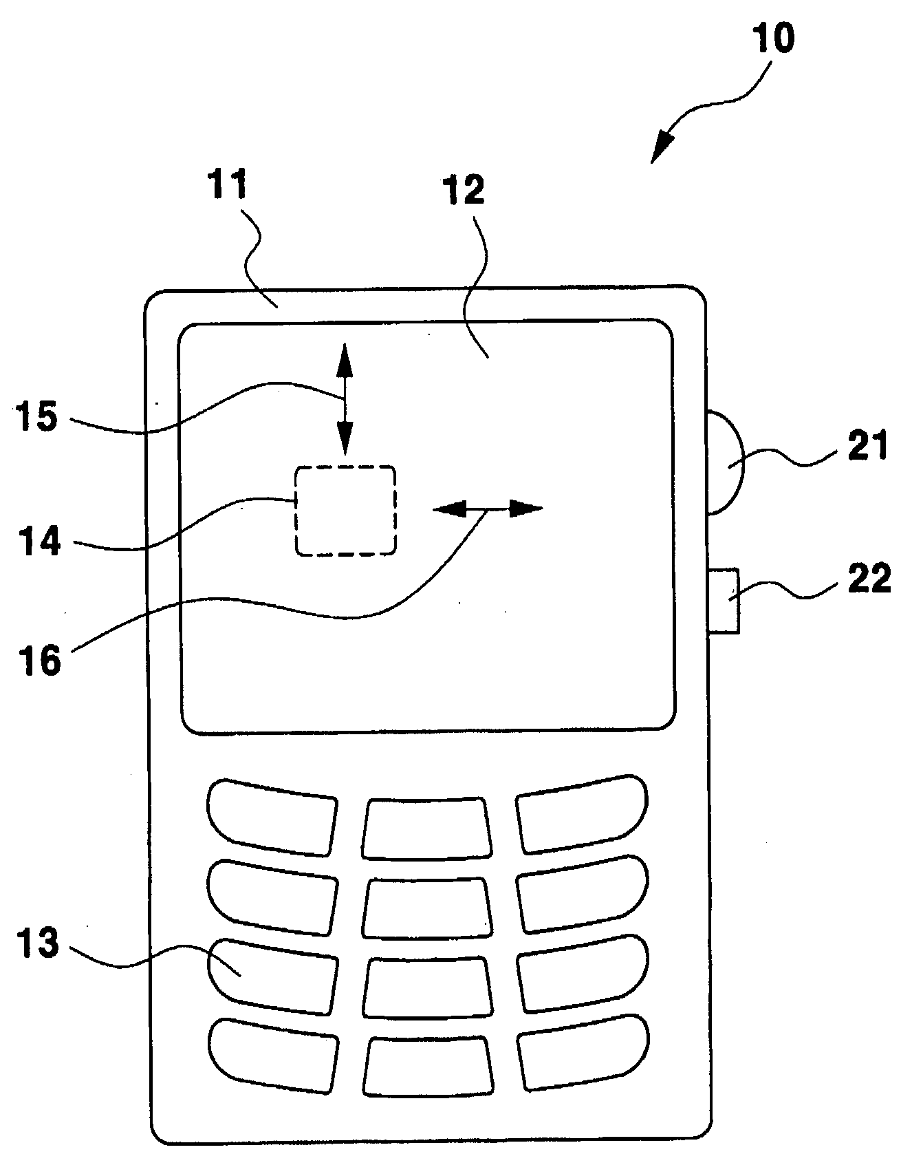 Wheel input device and method for four-way key stroke in portable terminal