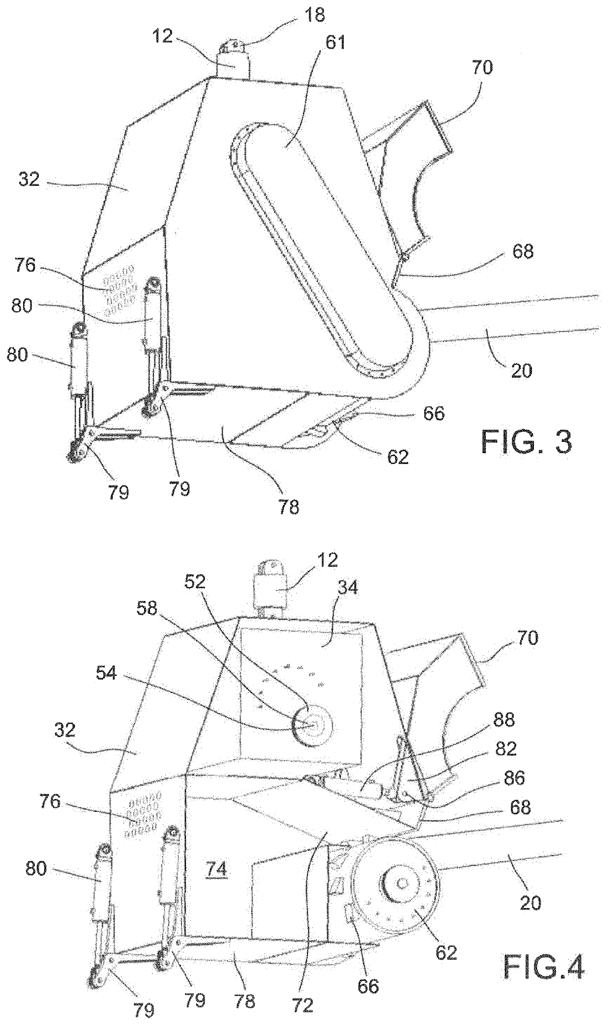 Suspendable self-powered chipping device