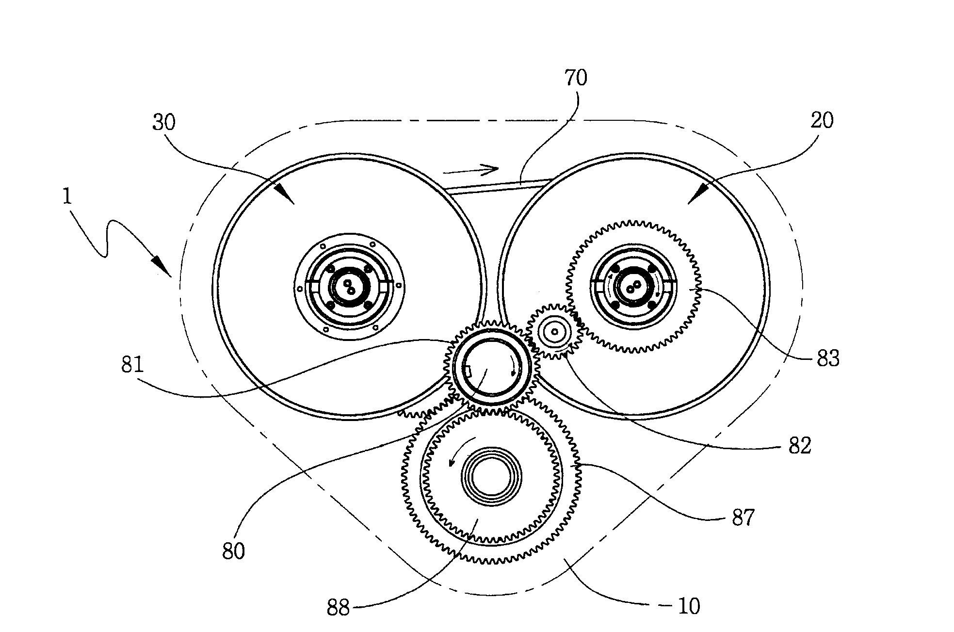 Chain belt-type variable transmission