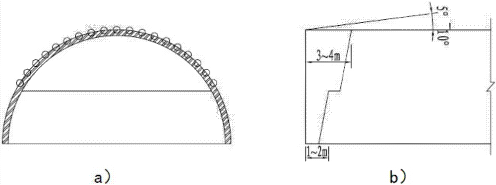 Approximate full face excavation structure and methods for mountain highway tunnel in critical stable surrounding rock