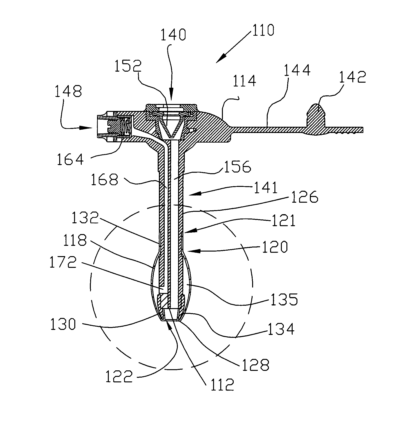 Catheter having a balloon member recessedly attached thereto