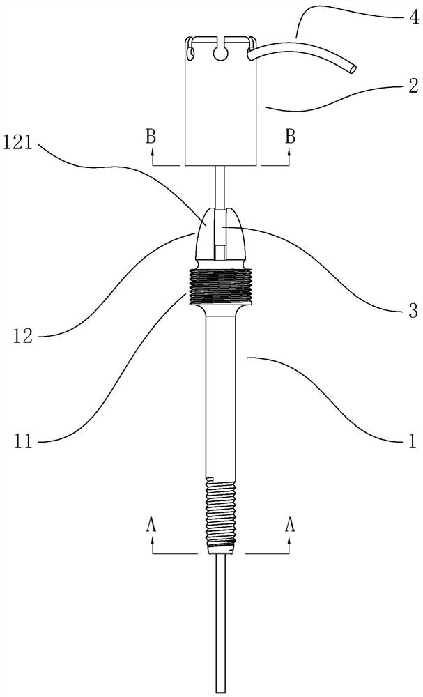 Screwing device for fixing deep electrode
