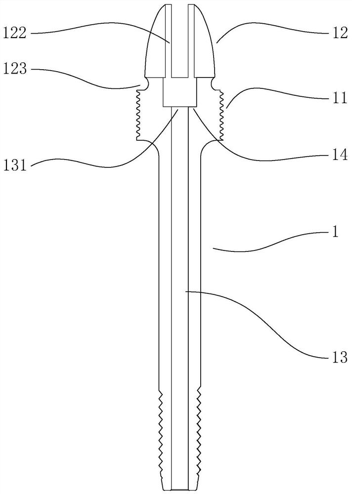 Screwing device for fixing deep electrode