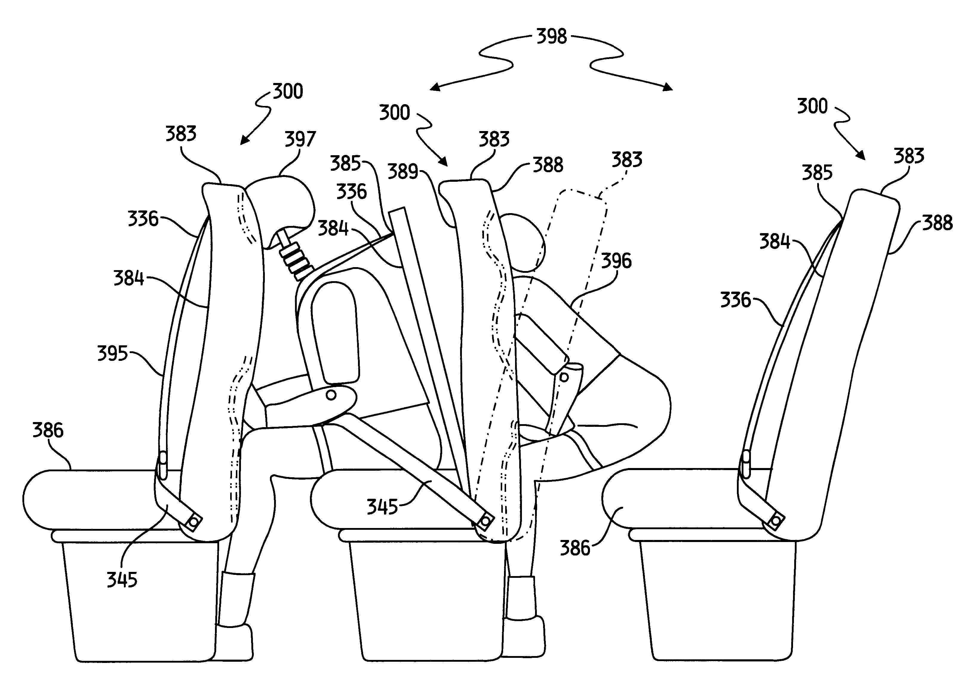 Restraint system for a school bus seat