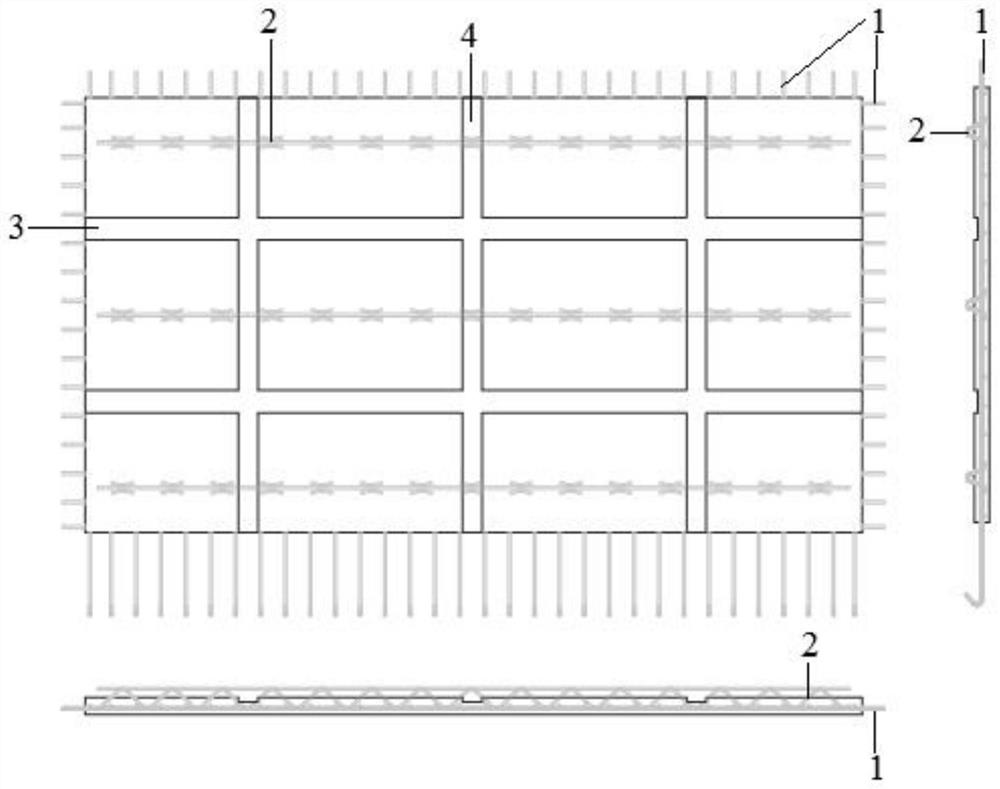 Solid waste large-mixing-amount concrete prefabricated laminated slab and preparation method thereof