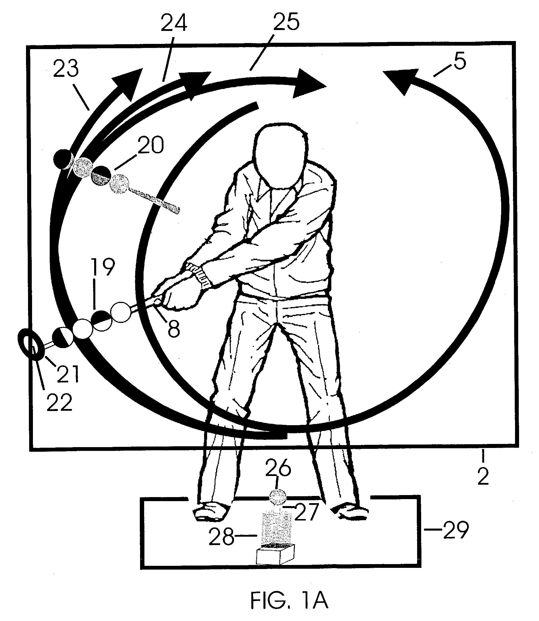 Interactive method and apparatus for tracking and analyzing a golf swing in a limited space with swing position recognition and reinforcement