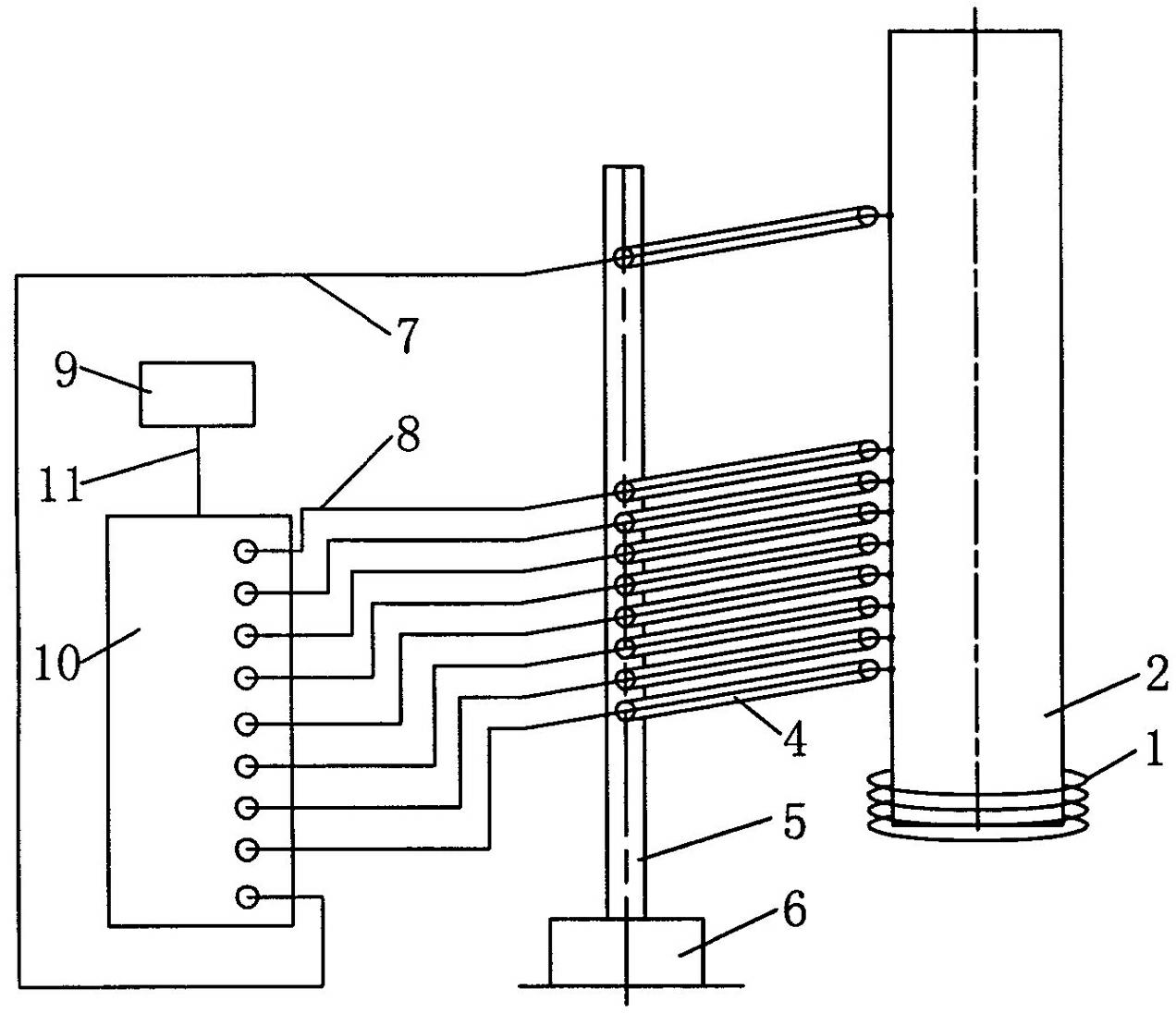 Device for detecting properties of rotating heat pipe