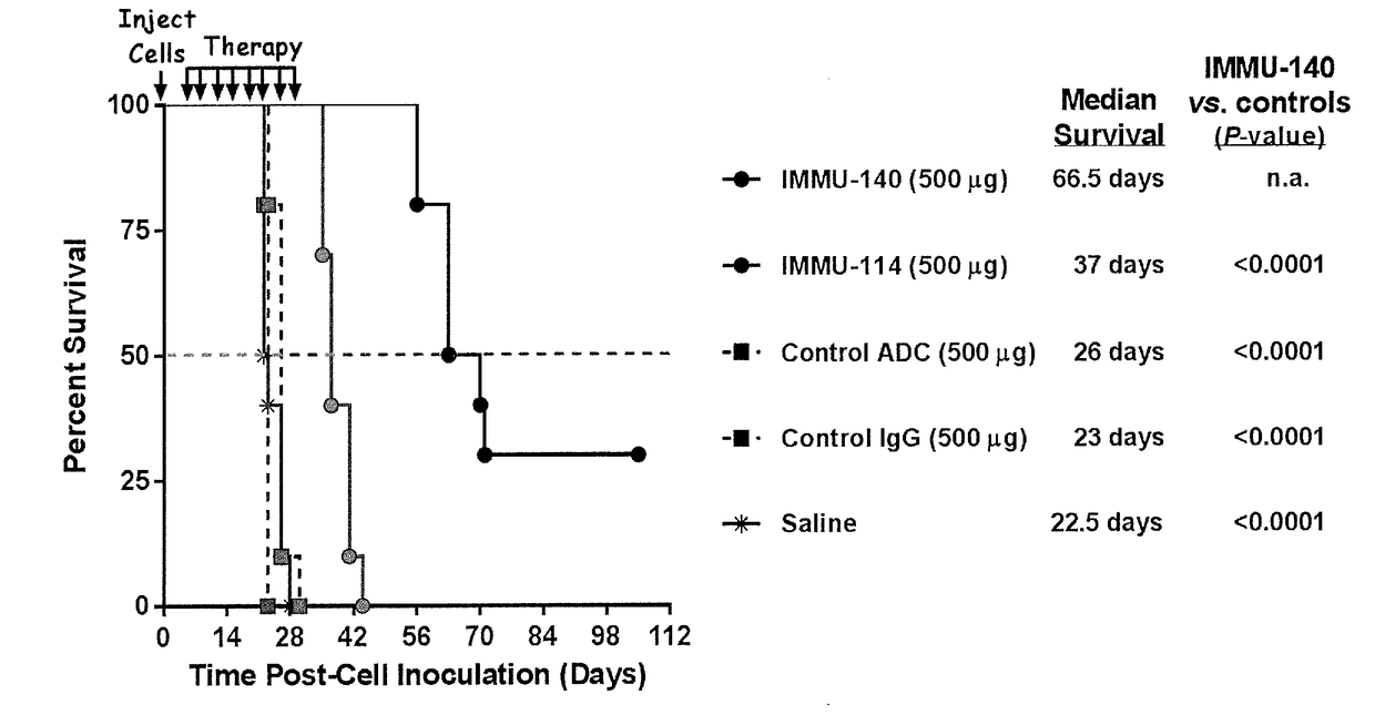 EFFICACY OF ANTI-HLA-DR ANTIBODY DRUG CONJUGATE IMMU-140 (hL243-CL2A-SN-38) IN HLA-DR POSITIVE CANCERS