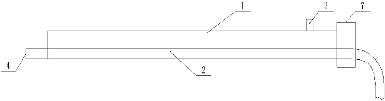 Combined-type flexible ureteroscope sheath part capable of conducting continuous lavaging and sucking