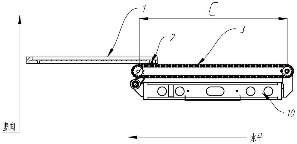 Disk taking mechanism, warehouse type taking and storing equipment applying same and taking and storing method