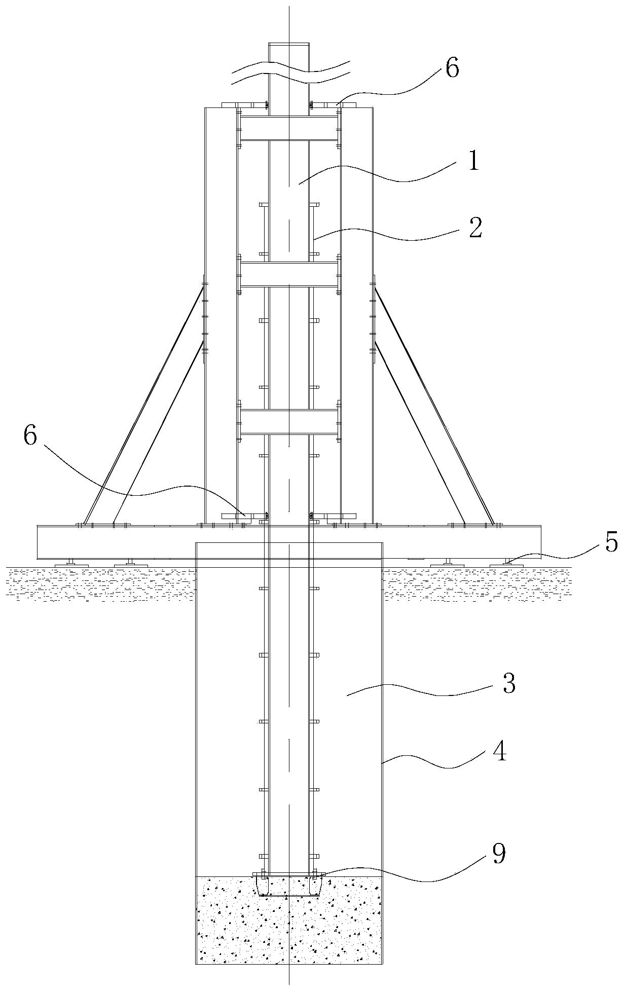 Steel pipe column insertion accurate positioning structure and construction method for accurate positioning