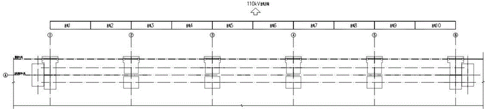 Combined foundation of framework compressed column and enclosure in transformer substation