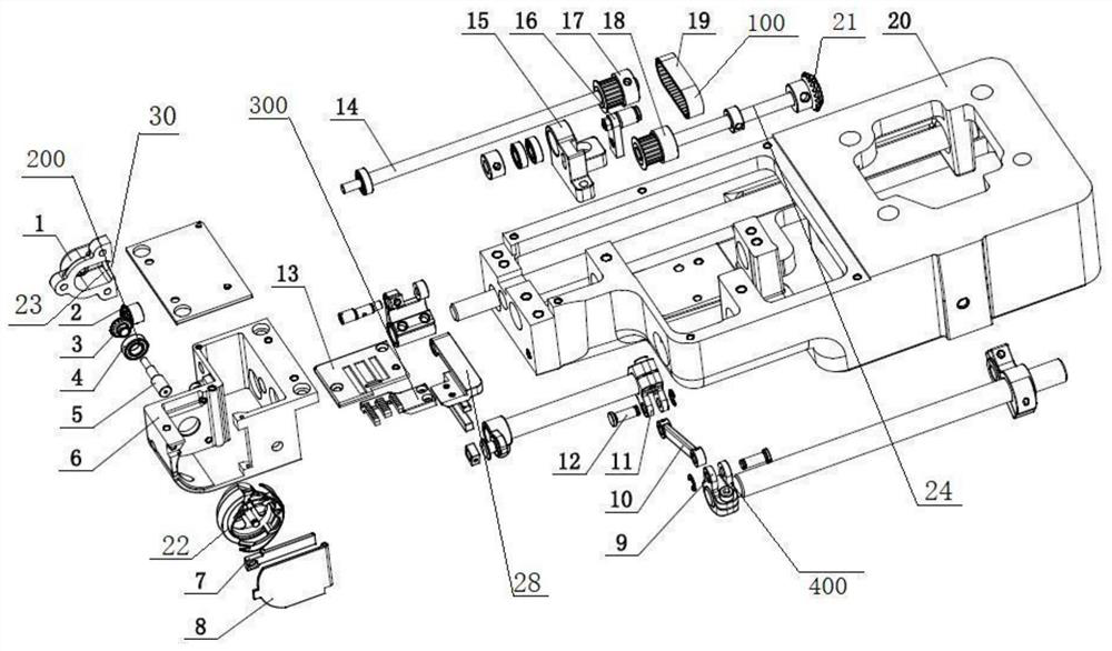Sewing machine transmission structure