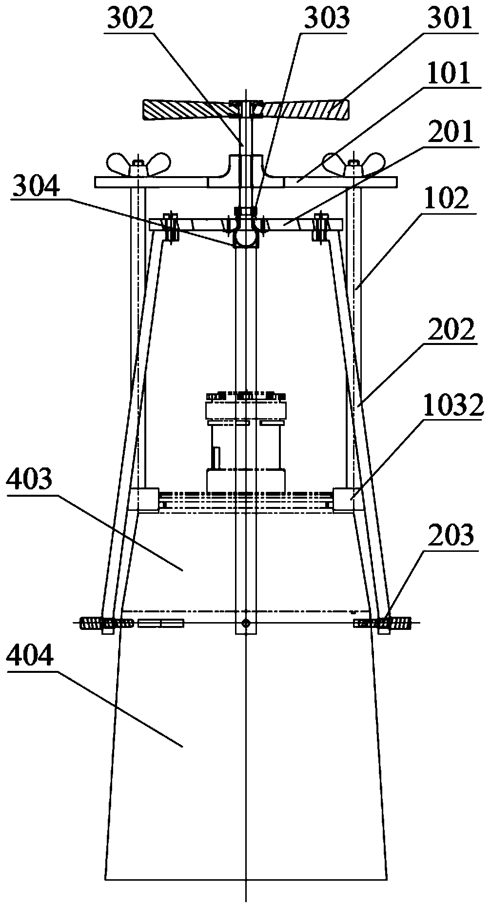 A dismantling device suitable for conical shell assemblies